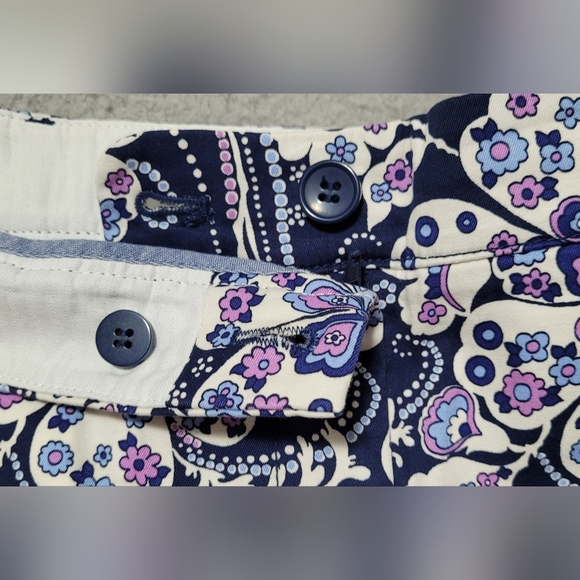 Talbots Perfect Crop Colorful Purple Floral Cropped Pants Size 10P - Picture 3 of 12